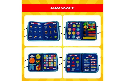 Książka sensoryczna Montessori - niebieska