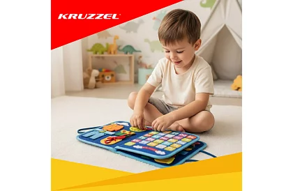 Książka sensoryczna Montessori - niebieska