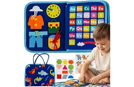 Książka sensoryczna Montessori - niebieska