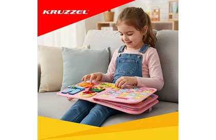 Książka sensoryczna Montessori - różowa