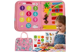 Książka sensoryczna Montessori - różowa