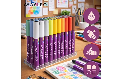 Markery dekoracyjne akrylowe – zestaw 36 kolorów