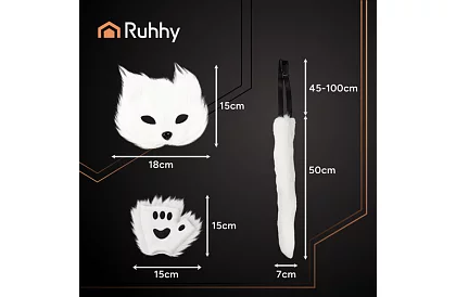 Kostium karnawałowy kota 4 w 1 – biały