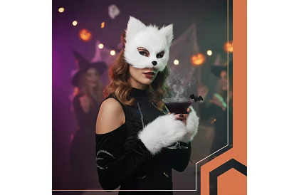 Kostium karnawałowy kota 4 w 1 – biały