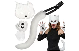 Kostium karnawałowy kota 4 w 1 – biały