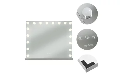 Lustro kosmetyczne z oświetleniem LED 80 × 62 cm