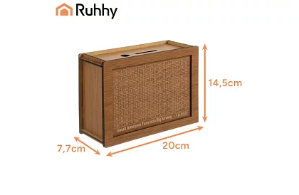 Drewniana motywująca skarbonka + 5 kart