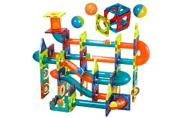 Zestaw edukacyjny magnetyczny 3D – tor kulkowy 96 elementów