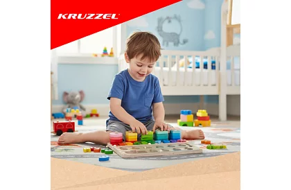 Edukacyjny sorter kształtów i liczb Montessori 3w1