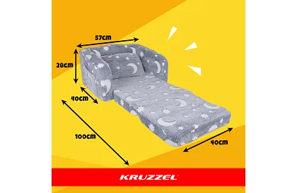 Fotel dziecięcy rozkładany - pluszowe świecące krzesło