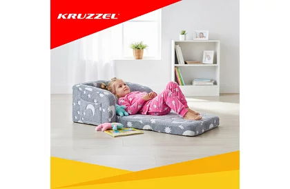 Fotel dziecięcy rozkładany - pluszowe świecące krzesło