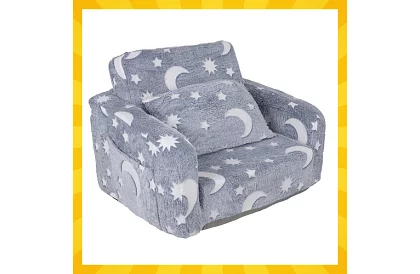 Fotel dziecięcy rozkładany - pluszowe świecące krzesło