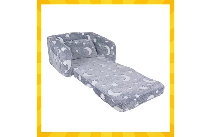 Fotel dziecięcy rozkładany - pluszowe świecące krzesło