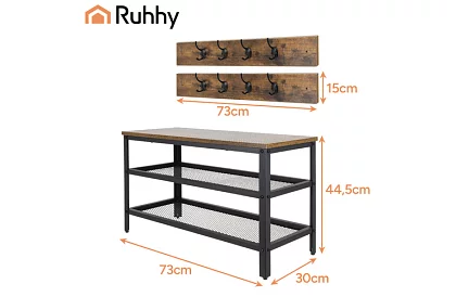 Ściana przedsionka - szafka na buty + 2 półki z wieszakami