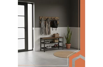Ściana przedsionka - szafka na buty + 2 półki z wieszakami