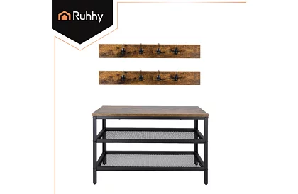 Ściana przedsionka - szafka na buty + 2 półki z wieszakami