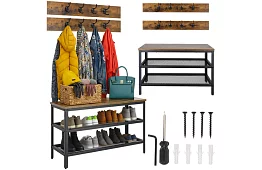 Ściana przedsionka - szafka na buty + 2 półki z wieszakami