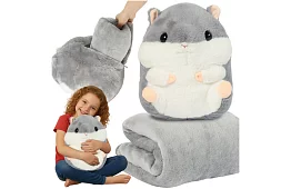 Koc 200 × 105 cm – poduszka i pluszowa zabawka 3 w 1