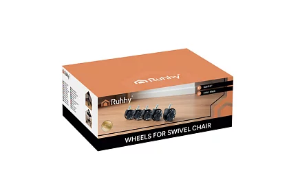 Zapasowe gumowe kółka do krzeseł biurowych – 5 sztuk czarne