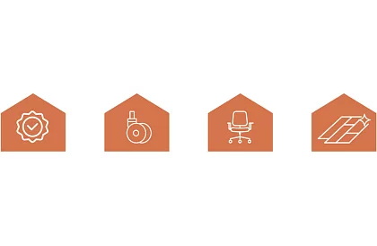 Zapasowe gumowe kółka do krzeseł biurowych – 5 sztuk czarne