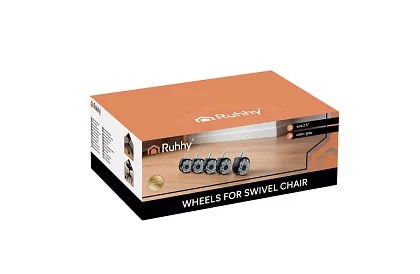 Zapasowe gumowe kółka do krzeseł biurowych – 5 sztuk szare