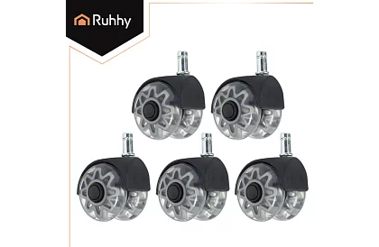 Zapasowe gumowe kółka do krzeseł biurowych – 5 sztuk szare