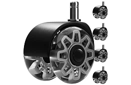 Zapasowe gumowe kółka do krzeseł biurowych – 5 sztuk szare