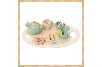 Zestaw herbaciany z drewna – zielony