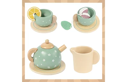 Zestaw herbaciany z drewna – zielony