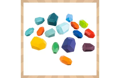 Drewniane klocki – zestaw 16 wytrzymałych klocków dla dzieci