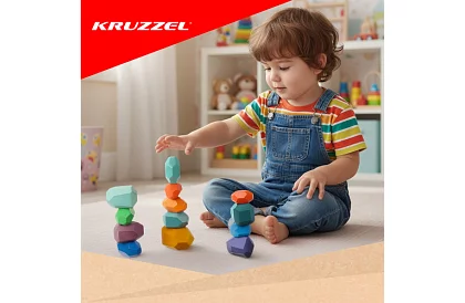 Drewniane klocki – zestaw 16 wytrzymałych klocków dla dzieci