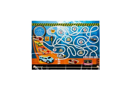 Ciężarówka z przyczepą do transportu pojazdów + 6 samochodów