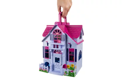 Składany domek dla lalek z meblami