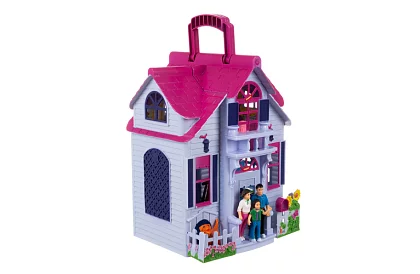 Składany domek dla lalek z meblami