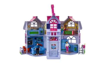 Składany domek dla lalek z meblami