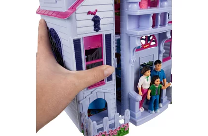 Składany domek dla lalek z meblami