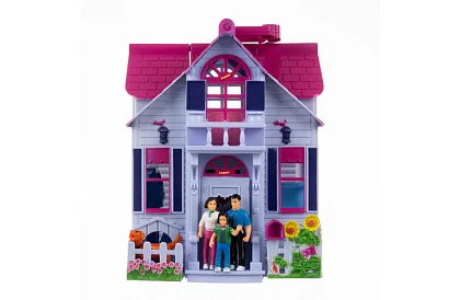 Składany domek dla lalek z meblami