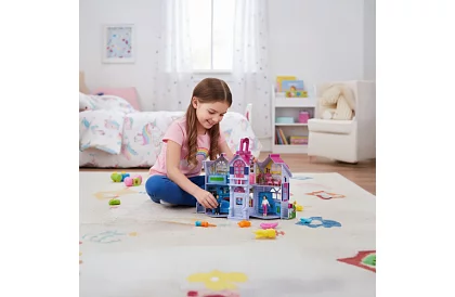 Składany domek dla lalek z meblami