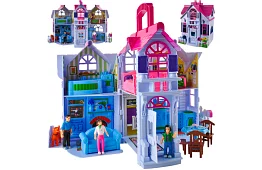 Składany domek dla lalek z meblami