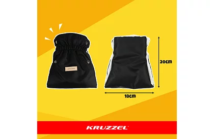 Czarny rękawnik - ciepłe rękawice na wózek