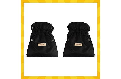 Czarny rękawnik - ciepłe rękawice na wózek