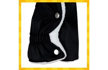 Czarny rękawnik - ciepłe rękawice na wózek