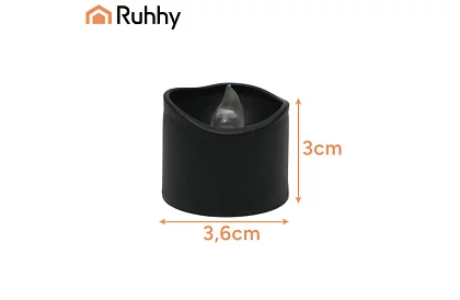 LED czarne świece z efektem płomienia 3,6 × 3 cm – zestaw 12 sztuk