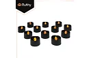 LED czarne świece z efektem płomienia 3,6 × 3 cm – zestaw 12 sztuk