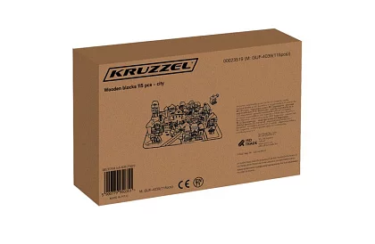 Drewniane klocki – Miasto 115 sztuk z podkładką