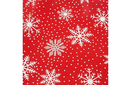 Długi czerwony bieżnik świąteczny z płatkami śniegu – 150 x 35 cm