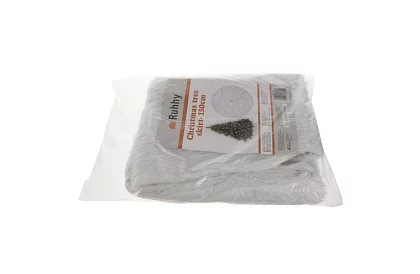 Podkładka pod choinkę – 150 cm, biała skóra