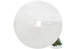 Podkładka pod choinkę – 150 cm, biała skóra