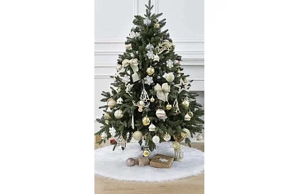 Podkładka pod choinkę – 120 cm, biała skóra