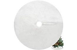 Podkładka pod choinkę – 120 cm, biała skóra